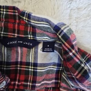 Janie and Jack Red and Blue Plaid Shirt